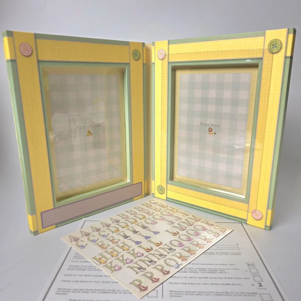 T.A.R. Designs Baby Personalized Handprint Photo Frame Kit 5x7 Yellow Green New